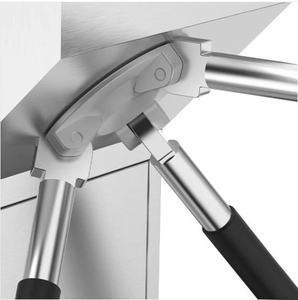 Tourniquet semi-automatique à trois bras en acier inoxydable 304, capacité de 35-40 personnes/minute, largeur de passage 600-900 mm, finition brossée - Product Image 5