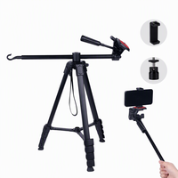Tripod Perjalanan Ringan 0.74kg Lipat 46cm Penyangga Video untuk Vlog Live Streaming Studio Fotografi DSLR Ponsel