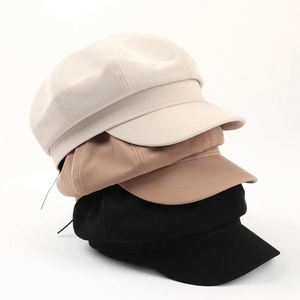 Womens Newsboy <b>Beret</b> Cotton 8 Panels Vintage Cabbie Hat Octagonal Visor Cap for Women Girls Ladies Gift Promotion - Product Image 1