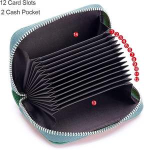 Heren En Dames Compacte Pu-Kaart Portemonnee Met Lychee Print Anti-Demagnetie Kaarthoes Effen Kleur One-Use Promotionele Draagtas - Product Image 6