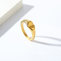 ShuoyeW 7.6mm bague en acier inoxydable argent or fonte basique en forme de coeur lisse plaine en acier inoxydable bague bague bijoux 771