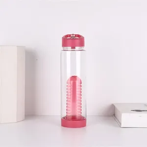 Madou 550ml Custom Sports Water Bottle BPA Free Plastic with Fruit Infuser and Juice Shaker for Gym and Outdoor Activities