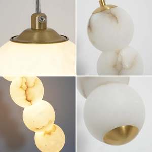 Pendant <b>Light</b> Stainless Steel Alabaster Italian Minimalist Kitchen Island <b>Dining</b> Room Bedside Hotel Project Stacked Globe Sphere - Product Image 4