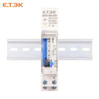 Timer Elektronik ETEK 24 Jam 16A 230VAC W=18mm Saklar Timer Multi Program Elektronik 24 Jam EKTM-180A-230V