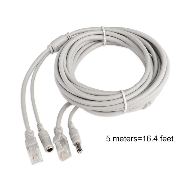 ESCAM 30m/20m/15m/10m/5m RJ45 + DC 12V Power Lan Cable Cord Network Cables for CCTV Network IP Camera