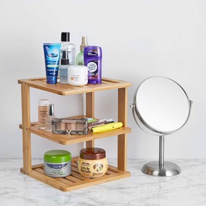 Wooden multi-tiered countertop organizer for kitchen cabinets, food and cosmetic storage <b>racks</b>, three-tiered <b>plate</b> <b>rack</b> - Product Image 2