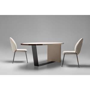 Juego de Comedor Moderno con Mesa Ovalada, 6 Piezas, Estructura de Hierro, Tablero de Madera, Muebles Duraderos para el Hogar - Product Image 4