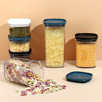 Récipient de stockage d'aliments hermétique transparent en plastique sans BPA 3 set Boîte de rangement de cuisine idéale pour les céréales