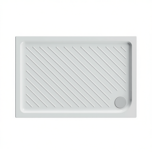 Plato de Ducha Rectangular Dolomite Gemma Cerámica 70 x 90 cm H 7 cm con Ranuras de Drenaje para Baño - Product Image 2