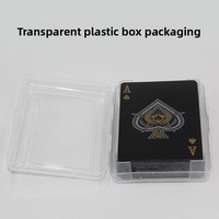 Jeu de cartes de poker PVC haut de gamme noir pur, toutes couleurs, imperméable, lavable, emballage personnalisé en boîte plastique transparente WAN QUAN