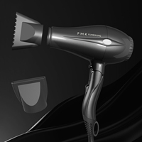 Sèche-cheveux professionnel électrique FMK à moteur DC 1400W, double tension, poignée compacte pliable pour hôtel et usage domestique