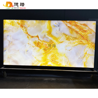 Faux albâtre jaune rétro-éclairé Onyx dalle de pierre artificielle conception populaire pour la maison hôtel Villa chambre décoration murale