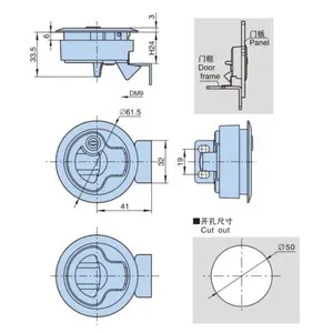 マリンデッキハッチ2 "プラスチックスラムラッチラウンドプルハンドルラッチ、RVボートトレーラー用シリンダーなし