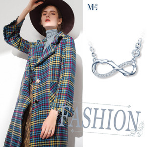 S925 Plata Cubic Zirconia Serpiente Entrelazado Infinito Símbolo Collar de plata pura Collar de oro - Product Image 5