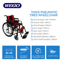 WEGO-Silla de ruedas manual ligera, Plegable, portátil, para adultos, discapacitados, ancianos, para uso doméstico, silla de ruedas exterior