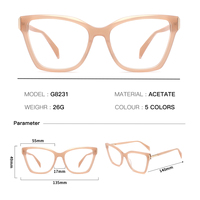 En stock, lunettes optiques en acétate haut de gamme, montures de lunettes durables à monture intégrale, livraison rapide pour un usage quotidien
