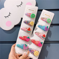 Barrettes en plastique pour enfants, accessoires de cheveux pour filles, pinces latérales pour fête, barrettes mignonnes pour bébés et enfants, barrettes BB princesse à sable mouvant