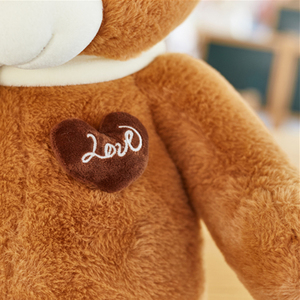 Encantadora juguetes de peluche marrón oso de peluche de juguete con <span class=keywords><strong>amor</strong></span> y bufanda para niños regalo - Product Image 6