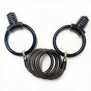 <span class=keywords><strong>Antivol</strong></span> pour trottinette électrique, cadenas à combinaison à 4 chiffres, double tête, câble double, avec sac de rangement, haute sécurité, mot de passe, cadenas pour vélo électrique - Product Image 1