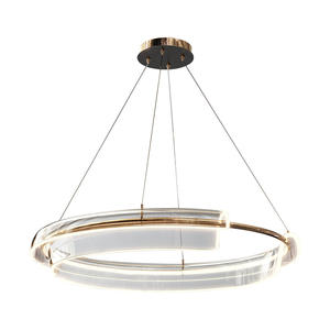 Lustre circulaire LED postmoderne, lumière de luxe haut de gamme, style minimaliste nordique pour salon, salle à manger, chambre à coucher - Product Image 3