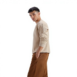เสื้อสเวตเชิ้ตคอกลมผู้ชาย ทรงปกติ สีพื้น ผ้าถัก คอตตอน สวมใส่สบายๆ สำหรับฤดูใบไม้ร่วง - Product Image 3