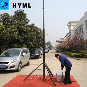 Poste de luz LED de jardín cuadrado portátil Material de aluminio duradero con mástil de bloqueo de pasador de anillo y trípode para uso en exteriores en la calle - Product Image 4