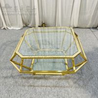 Table basse de luxe en diamant doré quincaillerie en acier inoxydable meubles de maison de qualité supérieure table d'hôtel