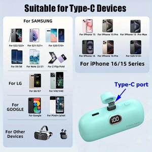 Batterie externe portable HYTO, chargeur rapide avec prises intégrées, type-C, mini capsule - Product Image 6