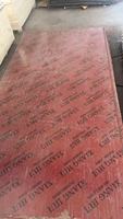 Kayu Lapis Film Merah Tahan Lama dengan Inti Kayu Pinus Poplar untuk Proyek Bekisting Konstruksi Beton