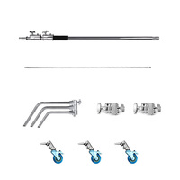 3.3M photographie C support lumière support robuste en acier inoxydable magique jambe bras barre transversale poignée tête trépied avec roues