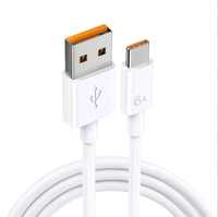 Cables de Datos USB a Tipo-C de TPE al por Mayor de Fábrica, Cables USB de Carga Rápida de 6A para Teléfonos Móviles, PC y Tabletas