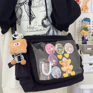 Bolso bandolera de lona con cierre de cremallera cuadrado horizontal, resistente al agua, estilo japonés, uso diario, para todas las estaciones - Product Image 3