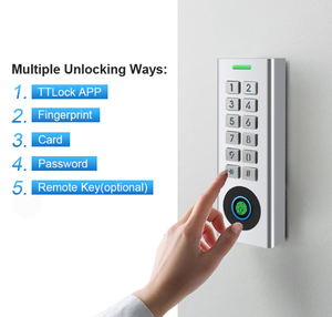 Contrôleur d'accès biométrique par empreinte digitale, clavier, étanche IP66, 12V DC, application TTLock, BLE Bluetooth WIFI, RFID 13.56Mhz, télécommande - Product Image 4