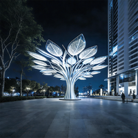 Farbenfrohe Blatt-LED-Baumskulptur-Leuchte RGB Farbwechsel IP65 Wasserdicht DC24V 50000 Stunden Kommerzielle Platz- und Landschaftsbeleuchtung