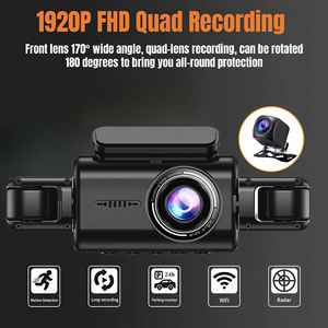 Multifunctionele <span class=keywords><strong>360</strong></span>° WiFi auto dashcam met voor- en achtercamera, 4-kanaals FHD 1080P, 4-lens taxi parkeermonitor, nachtzicht - Product Image 2