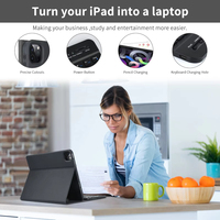 Laudtec Nouvelle coque en cuir robuste antichoc pour iPad 9,7 pouces, clavier magnétique sans fil, ultra fin, étanche, support, folio, pavé tactile, vente en gros OEM/ODM/marque privée