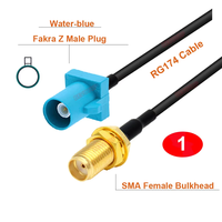 Câble adaptateur d'antenne universel Fakra-Z mâle vers SMA mâle pour GSM GPS DAB TV Antennes RG174 Câble