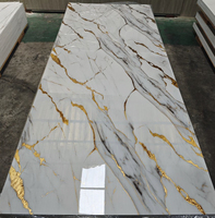 Panneau mural en PVC effet marbre brillant 3 mm, design moderne, imperméable, écologique, pour usage en milieu de divertissement