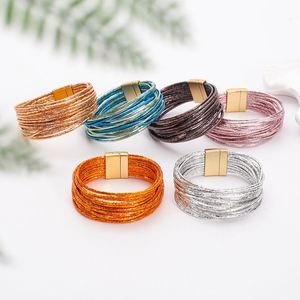 Bracelet fin en cuir avec finition acier antique, idéal pour le dropshipping, cadeau de fêtes pour femme, qualité anti-décoloration - Product Image 2