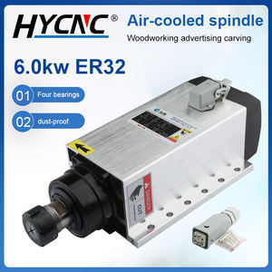 Motor de publicidad para carpintería refrigerado por aire, 6,0kw, ER32 380V, 4 rodamientos de cerámica, fresadora CNC con husillo de brida - Product Image 2