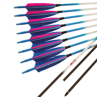Flèches fluorescentes en carbone, flèches bleues en forme de bouclier, vraie plume de dinde pour arc composé, pour la chasse au tir à l'arc Linkboy