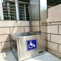 Plateforme élévatrice hydraulique verticale pour fauteuil roulant en acier inoxydable, étanche, 350 kg, 2 m, 3 m, 4 m, pour installation extérieure en villa