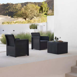 Set da Giardino Contemporaneo in Plastica Riciclata con 2 Poltrone e Tavolino - Product Image 4