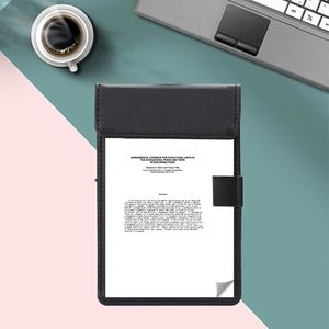 Premium Quality PU Leather A4 File Organizer Clip Folder Office Clipboard Meeting Memo <b>Writing</b> Desk <b>Pad</b> for Restaurant Hotel Use - Product Image 6