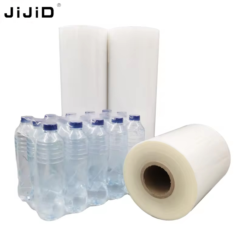 JIJID en iyi fiyat maden suyu şişesi plastik ambalaj folyosu termo Shrink PE Film şeffaf Shrink Wrap Film isı shrink çanta