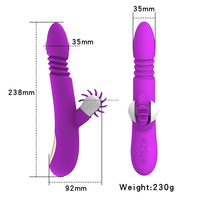 Neuer Teleskopischer Kaninchen-Dildo Vibrator 7-Gang USB Aufladbar Wasserdicht Befeuchtet Saugnapf Klitorale Stimulation für Frauen