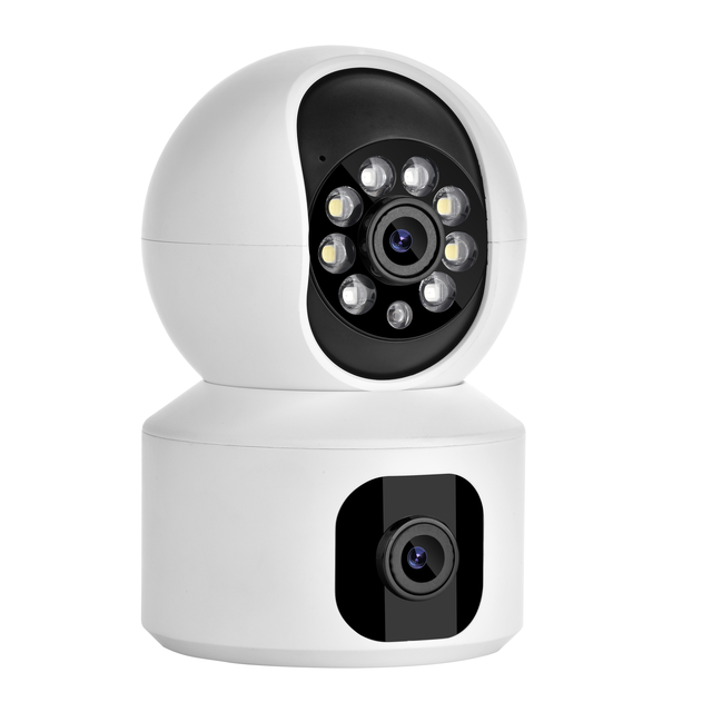2026 Indoor WiFi Bullet PTZ Linkage Camera 4MP Dual Lens Baby Monitor H.265 Compression Network Memory Card Storage Night Vision