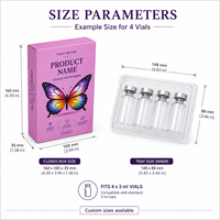 Emballage de flacons pharmaceutiques biodégradables en matériaux recyclés écologiques personnalisés, plateau en PET transparent pour 4 flacons en verre