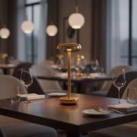 Lampe de bureau LED sans fil rechargeable OEM ODM en cristal avec interrupteur tactile, lampe de table en métal pour la maison, le bureau, le restaurant, personnalisable