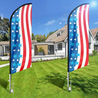 Drapeau plume personnalisé de 4,5 m en polyester coupe-vent pour publicité extérieure, idéal pour les événements commerciaux et la promotion des entreprises.